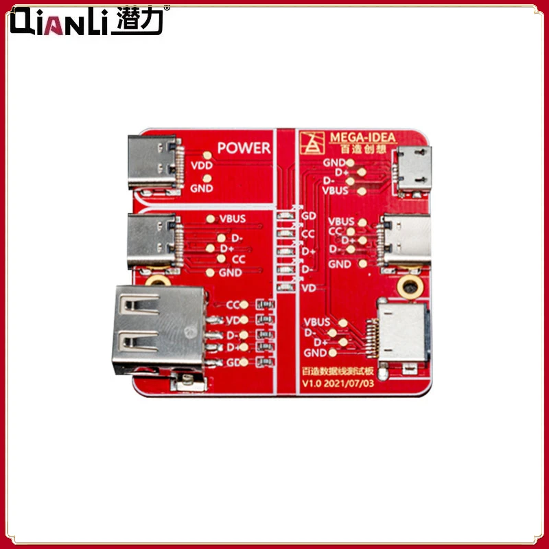 

Qianli MEGA-IDEA USB Cable Tester Data Cable Test PCB Board For iPhone Android USB Type-C Lightting Date Cable On-Off Detection