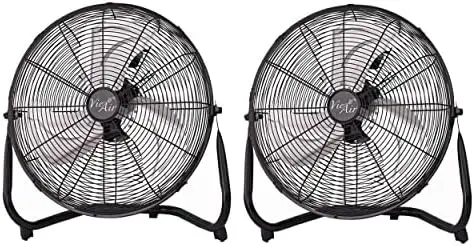 

Inch Twin Pack Industrial Tilting High Velocity 3 Speed Metal Floor Fan