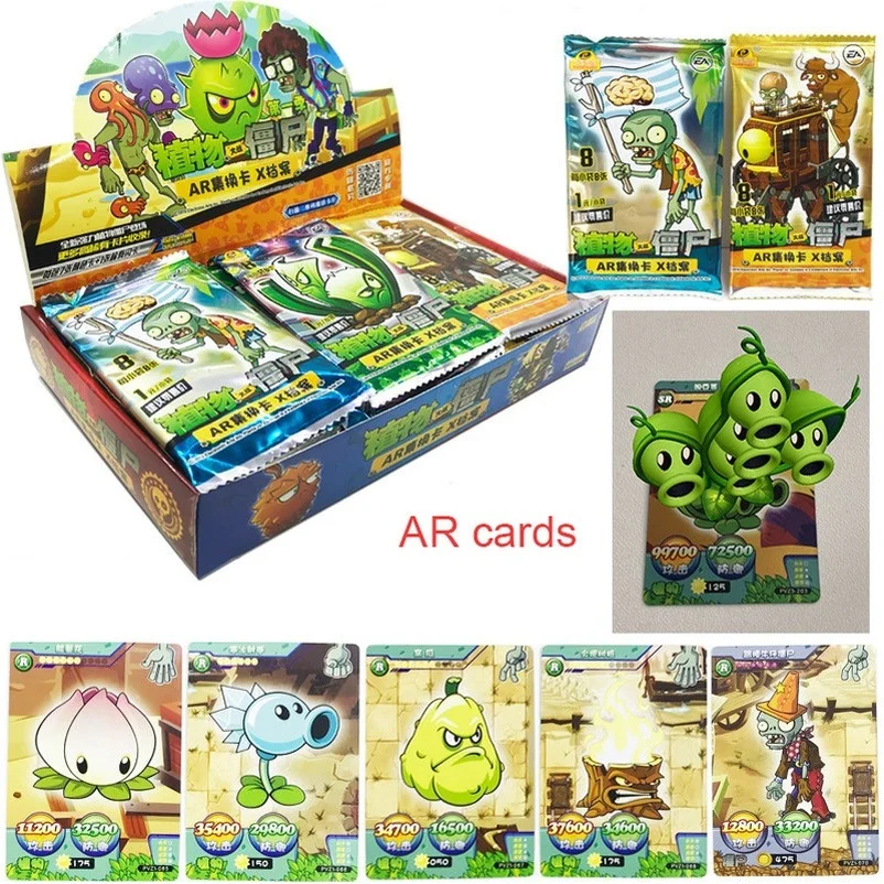 Board Game Flash Table Cards Plants Zombie Shining  VS Collections Children Toys AR Card Educational Kids Gifts