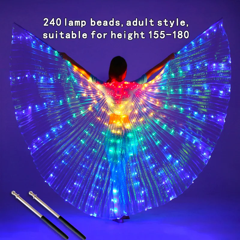 

Belly Dance LED Wings Children Performance Fluorescent Butterfly Isis Wings Belly Dancing Bellydance Carnival Led Costumes Shows