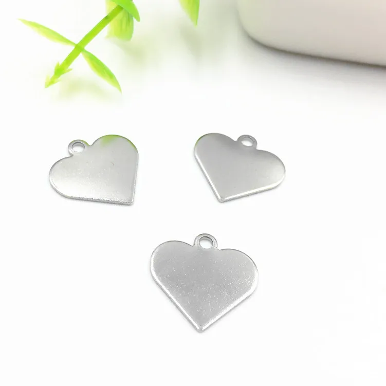 

10pcs 16x15.5mm Stainless Steel Heart Tag Pendants Charms Jewelry Making DIY Accessories Findings