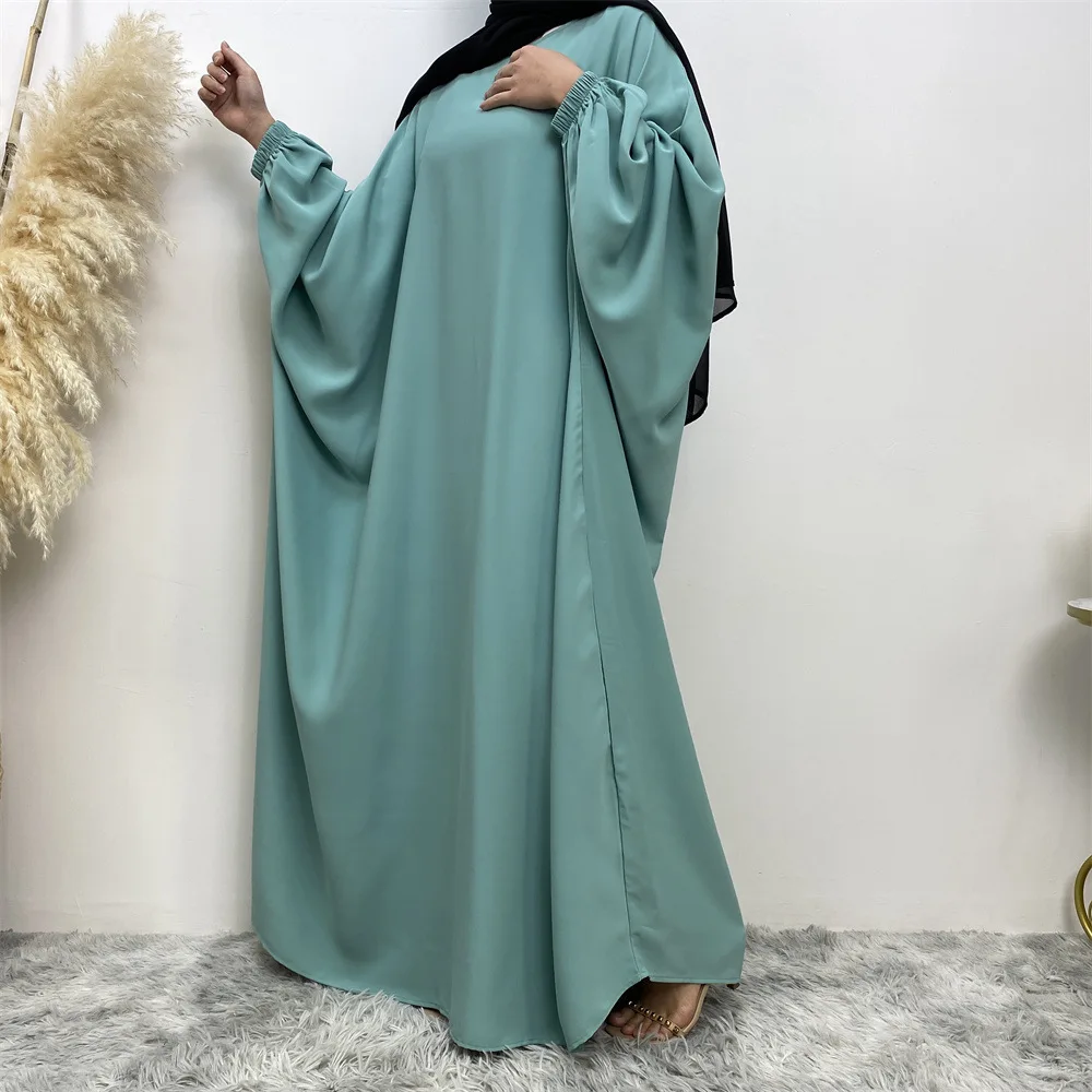 Muslim Ladies Robe Middle East Dubai Bat Long Sleeve Casual Joker Pure Color Robe Abayas for Women Robe De Soiree Luxe  عبايات