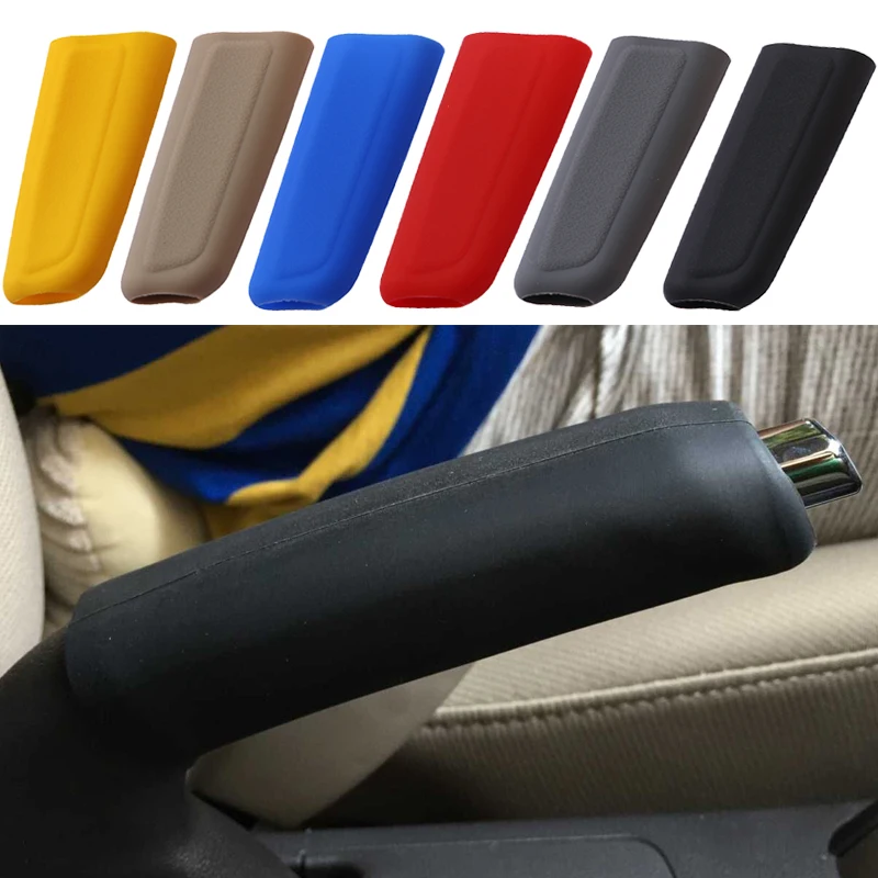 Universal Car Gear Hand Shift Knob Cover Silicone Universal Car Silicone Gel Gear Knob Non-Slip Protectors Hand Brake Covers