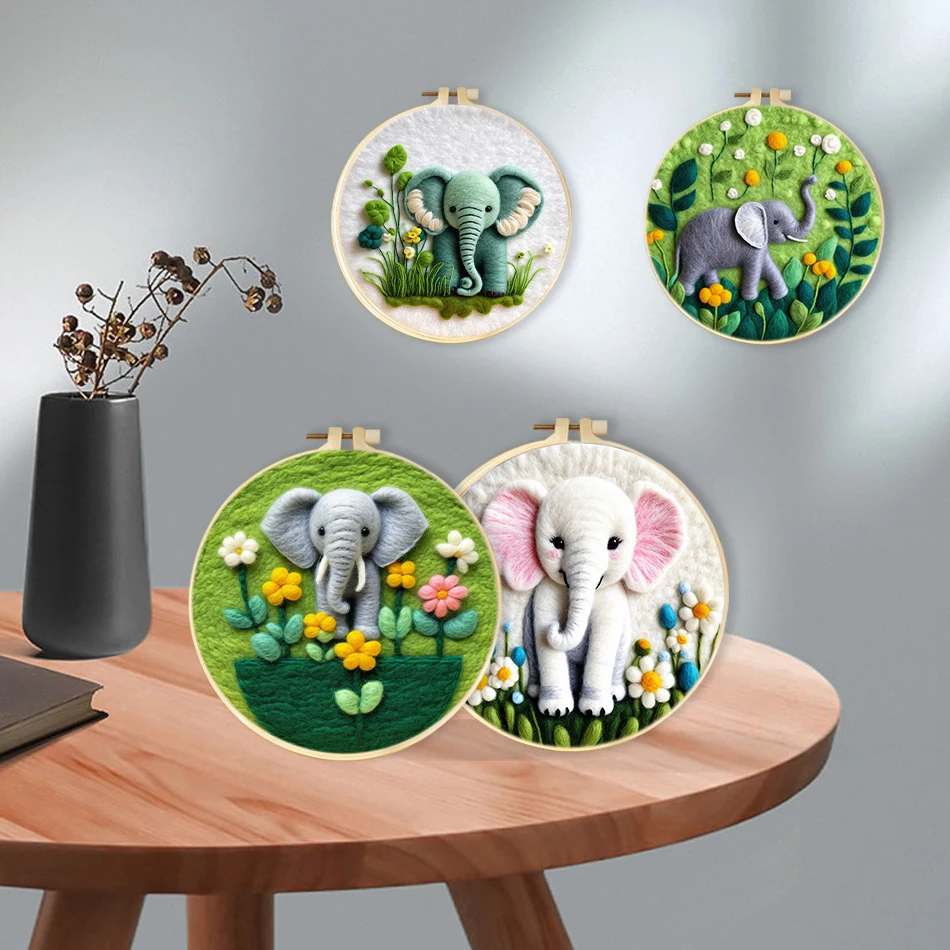 Ruopoty Diy Комплект Для Рисования Из Фетра И Шерсти С Рамкой Инструменты Вышивания