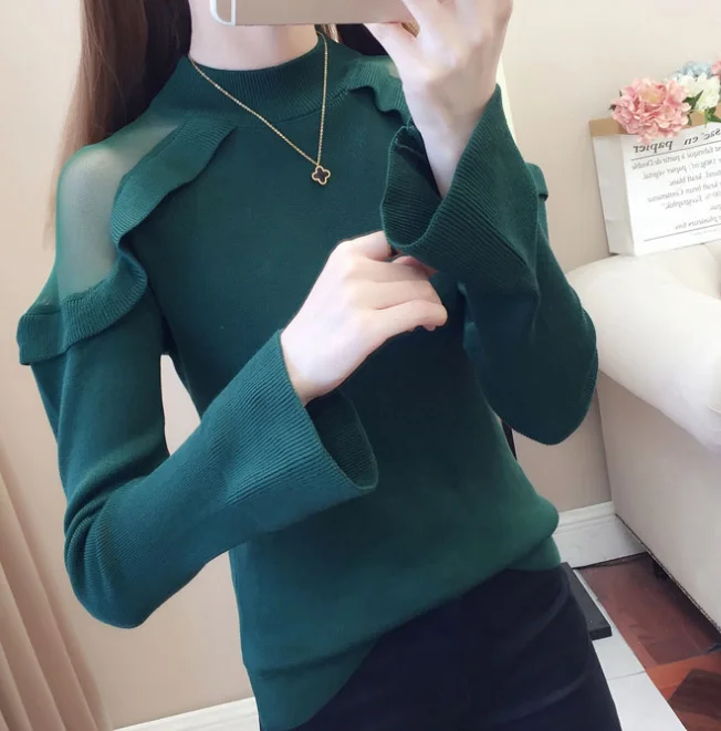 

Women's new half turtleneck sweater with velvet padded bottoming shirt GRAY22