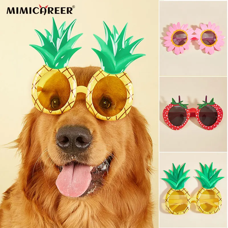 

Для домашних собак и котов очки фрукты Клубника цветы забавные головные уборы очки для домашних животных щенков аксессуары