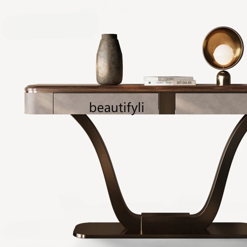 Современный роскошный шкаф для прихожей из черного ореха цельной древесины в