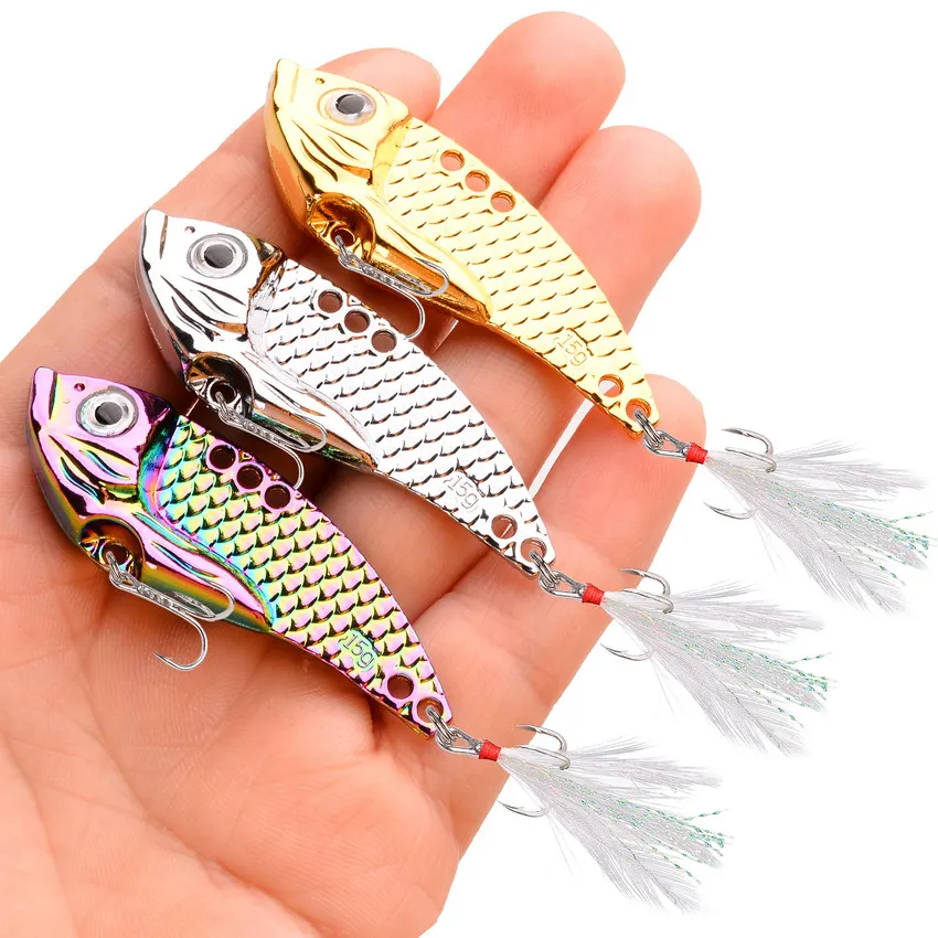 

5/7/10/15g 3D Eyes Metal Vib Blade Lure Sinking Vibration Baits Pesca Artificial Vibe for Bass Pike Perch Fishing Tackle