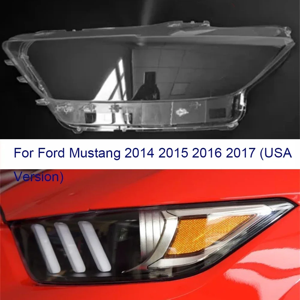 Фото REDOUND для Ford Mustang 2014 2015 2016 2017, крышка фары, прозрачный абажур, корпус фары, плексиглавый абажур (версия для США) №1