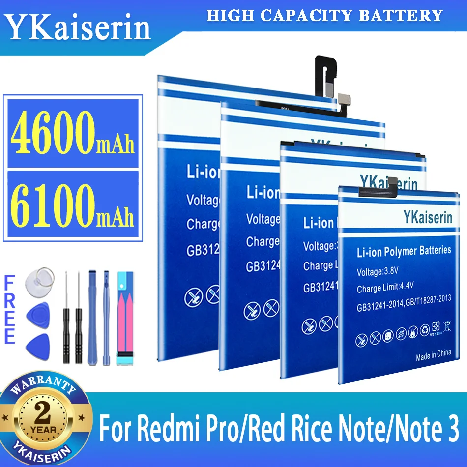 

Аккумулятор ykaisсеребрин BM4A BM42 BM46 для Xiaomi Redmi Pro Red Rice Note 3 Note3, батарея + Бесплатные инструменты