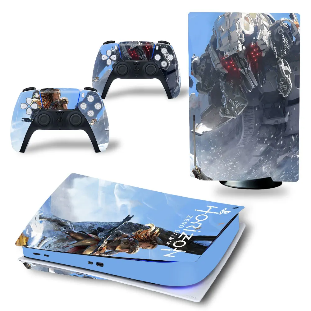 Наклейка для PS5 UHD/CD-ROM версии Horizon Line наклейка консоли PlayStation 5 и 2 контроллера |