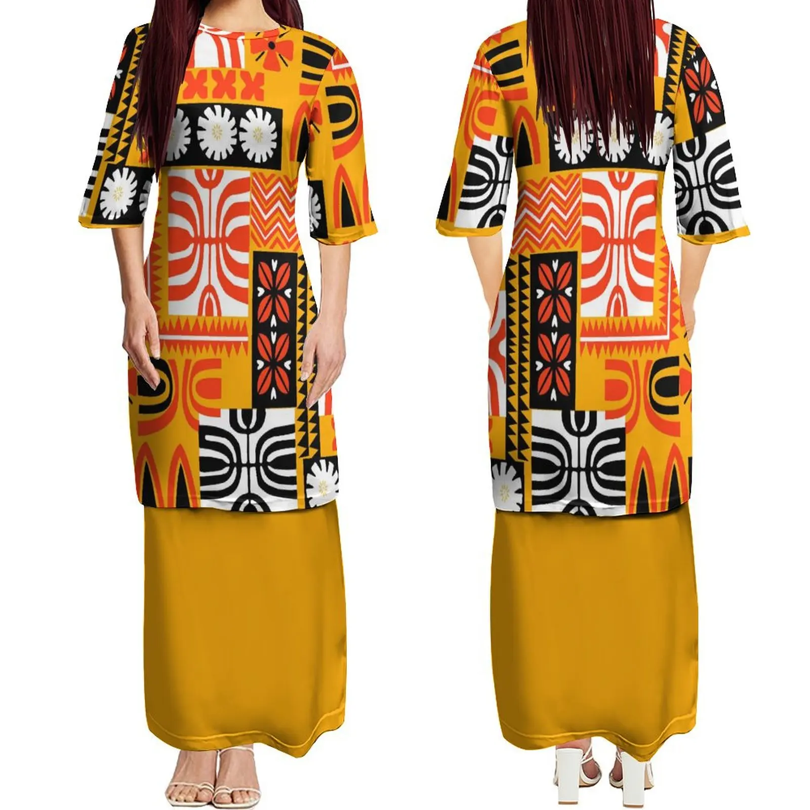 Стильное традиционное платье-двойка Puletasi из самоанского полинезийского острова