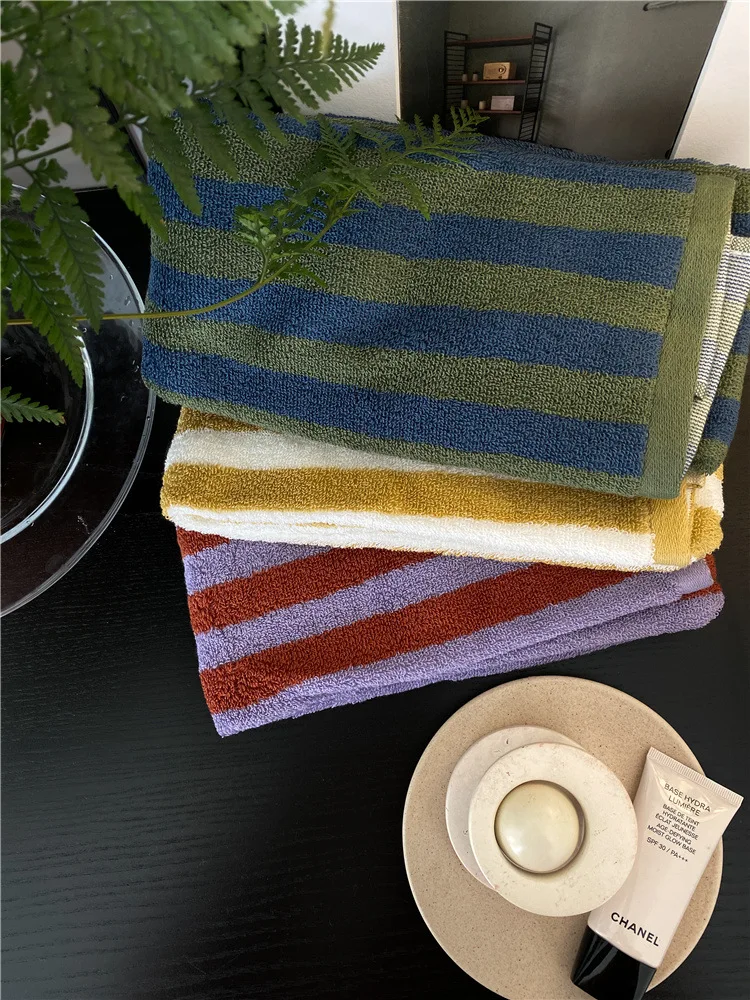 

1 шт. 34x76 см красочные полосатые ручки из чистого хлопка длинные штапельные хлопковые домашние Мягкие флисовые столбики полотенца для уборк...