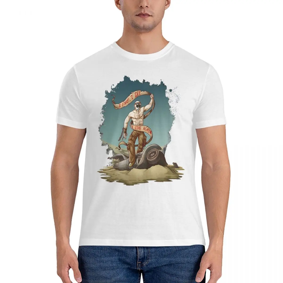 Мужская футболка Witness Me M-Mad Max крутая с короткими рукавами и круглым вырезом