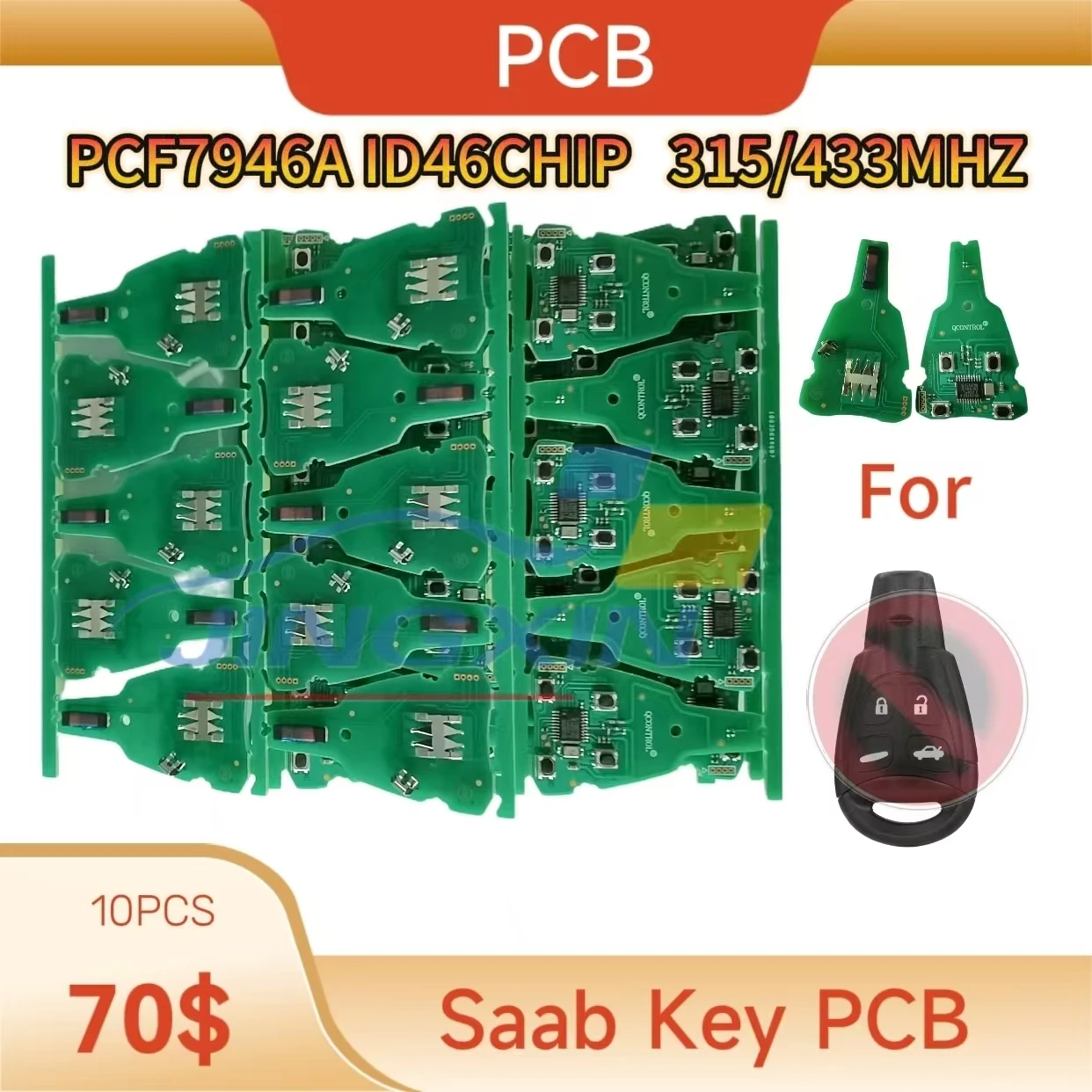 Jingxin PCB 315/434 МГц ID46 4-кнопочный автомобильный брелок для SAAB 93 95 9-3 9-5 WF Сменный