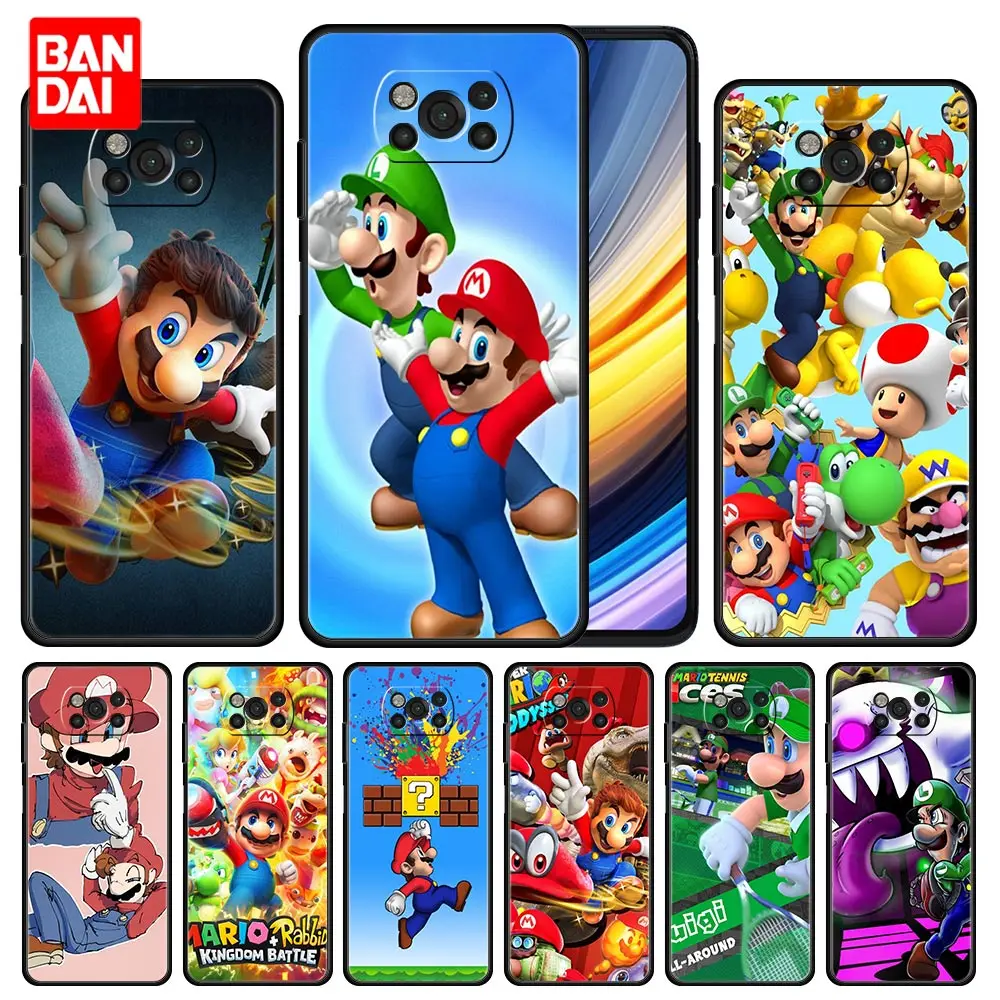 

Super Mario People Case for Xiaomi Mi Poco X3 NFC F3 Redmi Note 9s 9 9A 9C 8 10 11 9T 8T 10T K40 Pro Plus Cover Black Shell