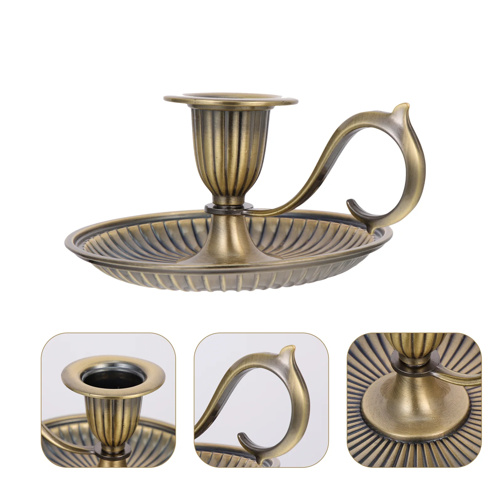 

Handle Retro European Style Desktop Taper Holder Pillar Stand