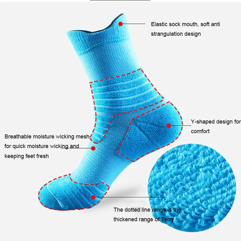 4 Pairs Unisex Professional Outdoor Sport Cycling Socks Basketball Football Soccer Running Trekking Socks Men Women