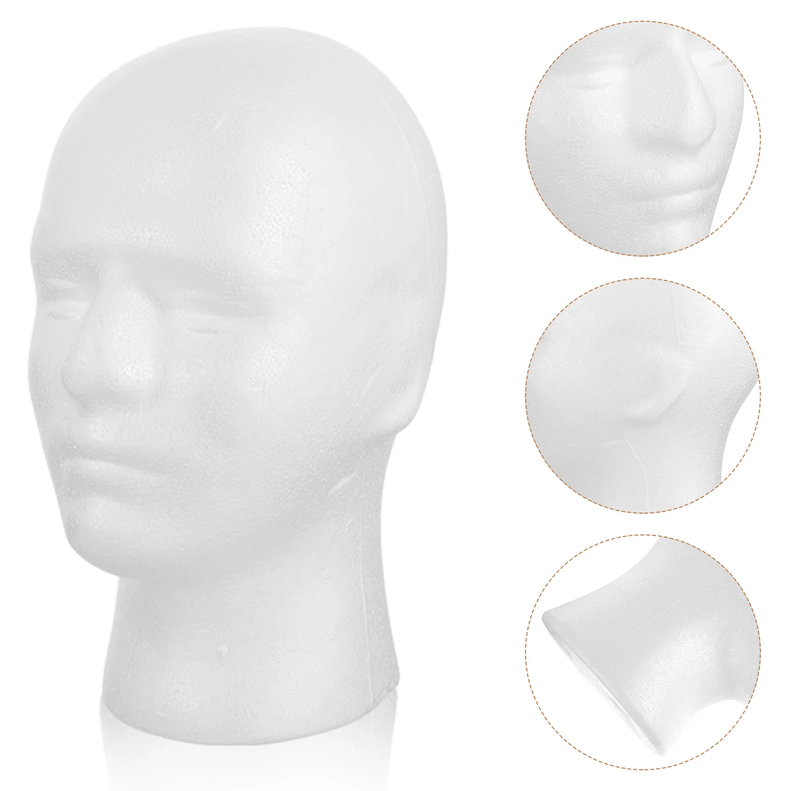 

Head Mannequinmodel Display Standstyrofoamheadsmen Male Maniquins Hat Manikin Holder Practical Show Size Manican Bald Froth