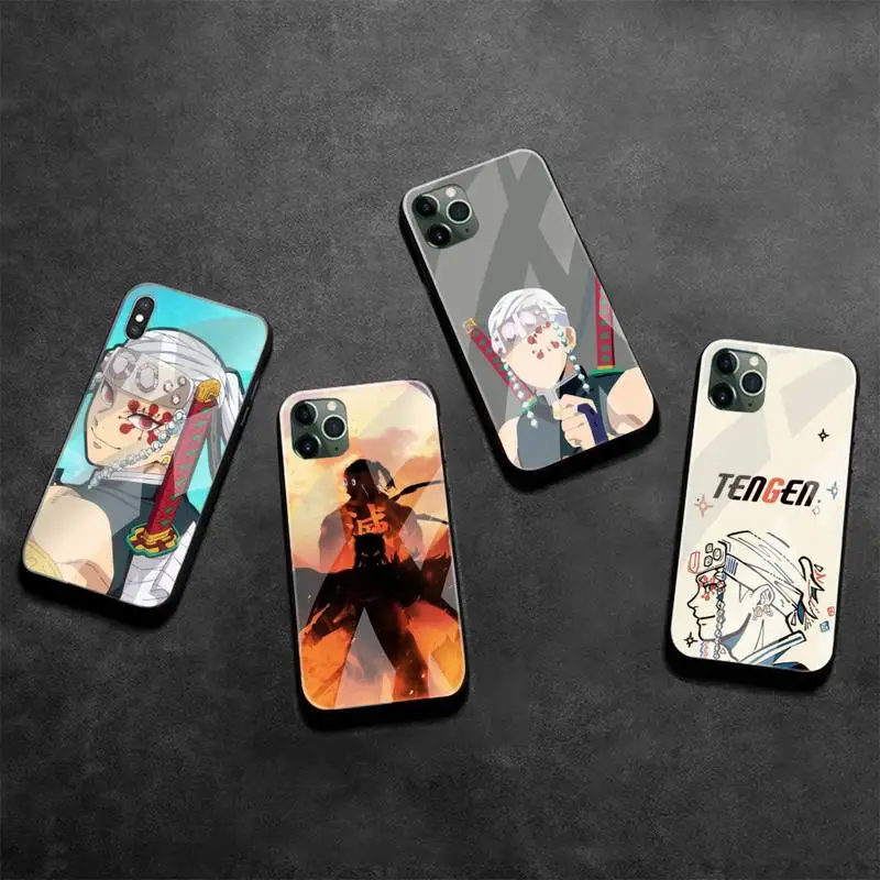 

Demon Slayer Uzui Tengen Phone Case Tempered Glass For iPhone 13 12 Mini 11 Pro XR XS MAX 8 X 7 Plus SE 2020 cover