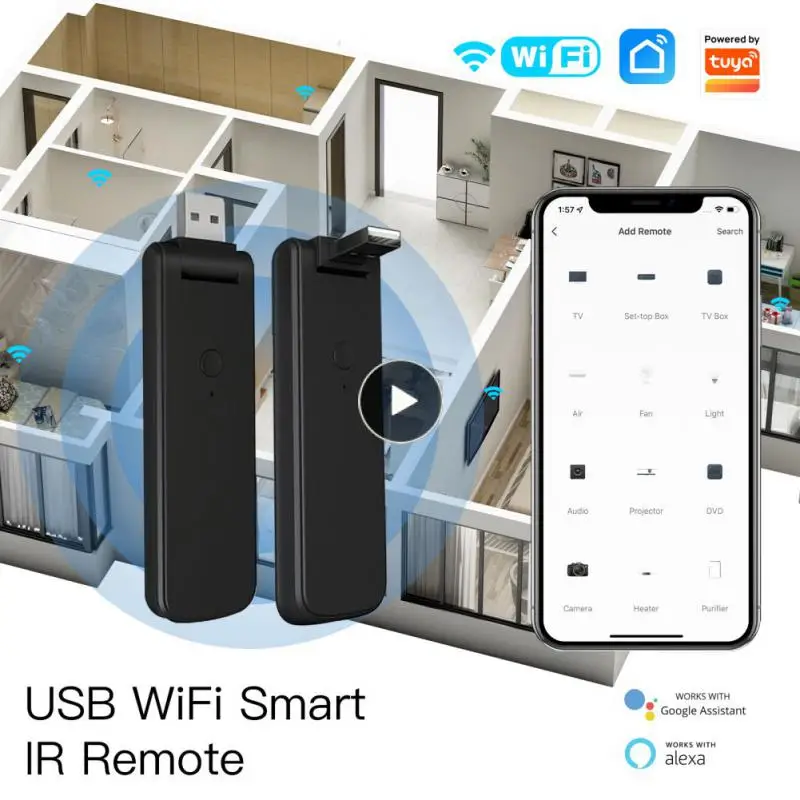 

Wifi 2.4g Universal Usb Smart Home Automation Wireless Ir Controller Voice Control Smart Infrared Remote Controller Tuya