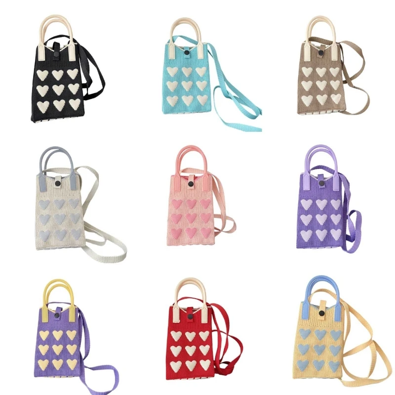 

Симпатичная вязаная сумка крючком, женская сумка через плечо, сумка через плечо, мини-сумка для телефона