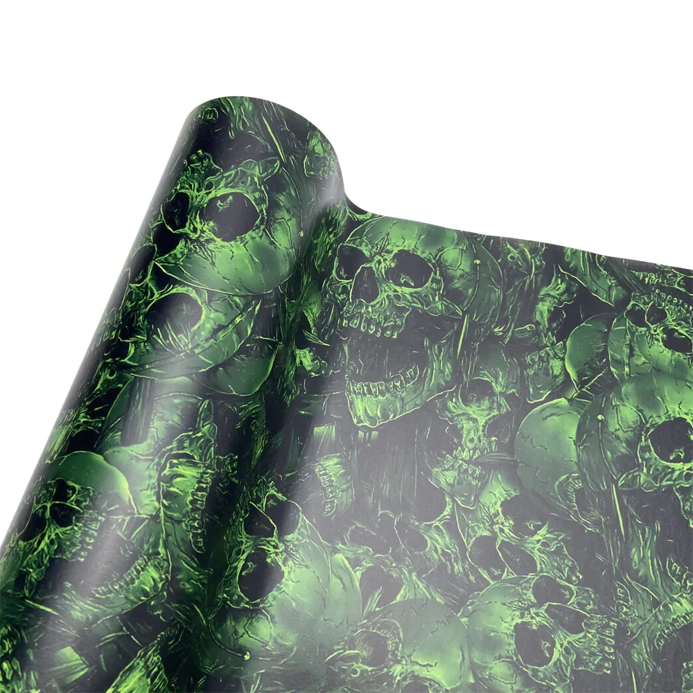 

Камуфляжная пленка с черепом, виниловая модификационная пленка для мотоцикла, пленка для изменения цвета кузова автомобиля, автоаксессуары, клейкие наклейки с мультяшным принтом