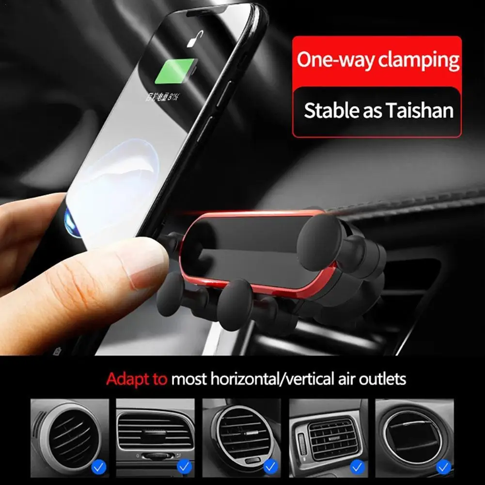 

Gravity Car Phone Holder Air Vent Clip Mount No Magnetic Mobile Support Cell Stand For IPhone 12 11 Samsung Rotate 360