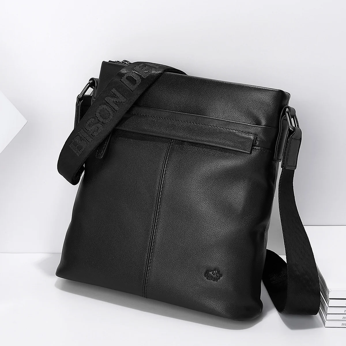 2023 BISON DENIM Men Business Bags Large Capacity Genuine Leather Travel Laptop Handbag Men Single Shoulder Bag Free Shipping