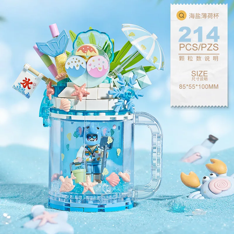 LOZ мини-строительные блоки в виде чашки для мороженого фруктовый сок креативная