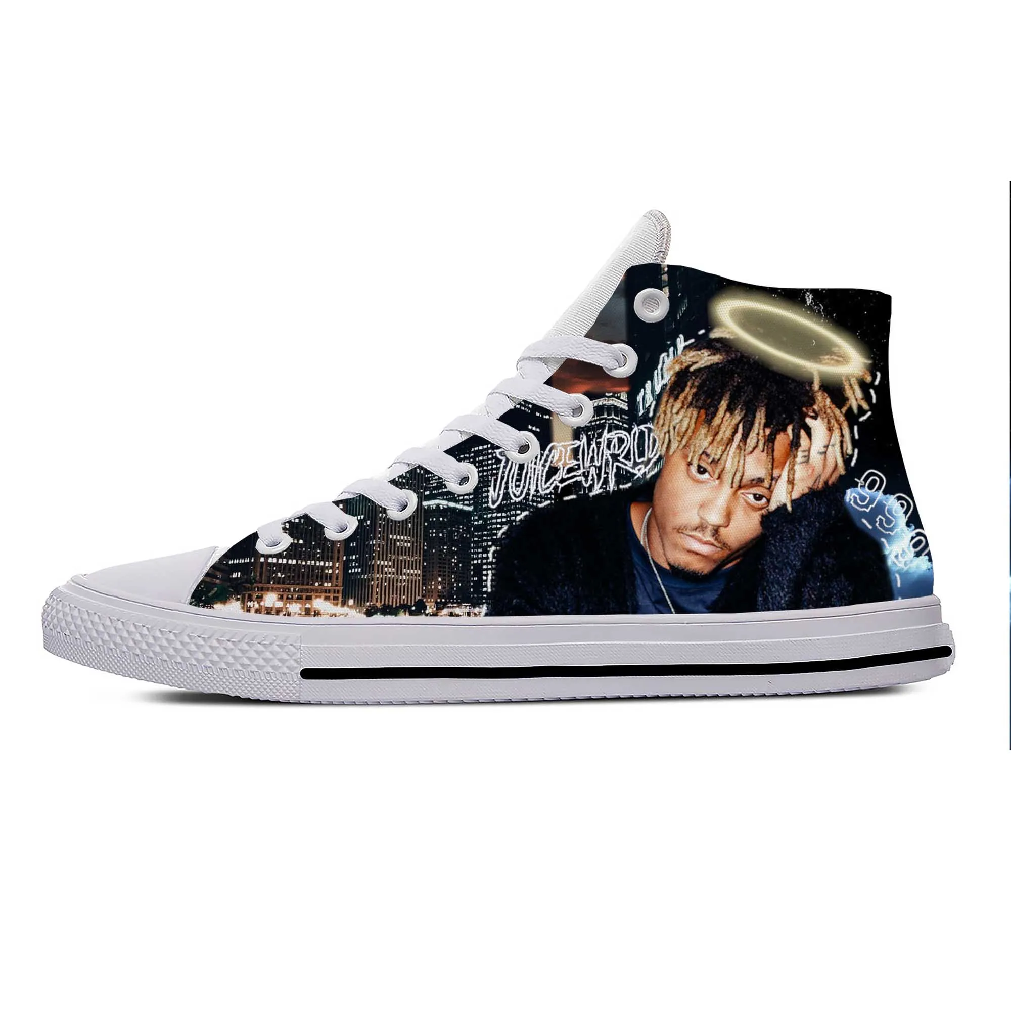 

Juice Wrld 999 Hip Hop Rapper Rap Singer Music Casual Cloth Shoes High Top Lightweight Breathable 3D Print Men women Sneakers