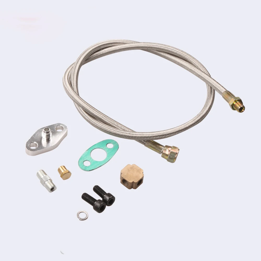 Купи Turbocharger Aluminum Turbo Oil Feed Line Inlet Hose Feed Line for T3 T4 T7 GT32 GT40 GT42 GT4294R GT4202R Oil Drain Kit за 333 рублей в магазине AliExpress