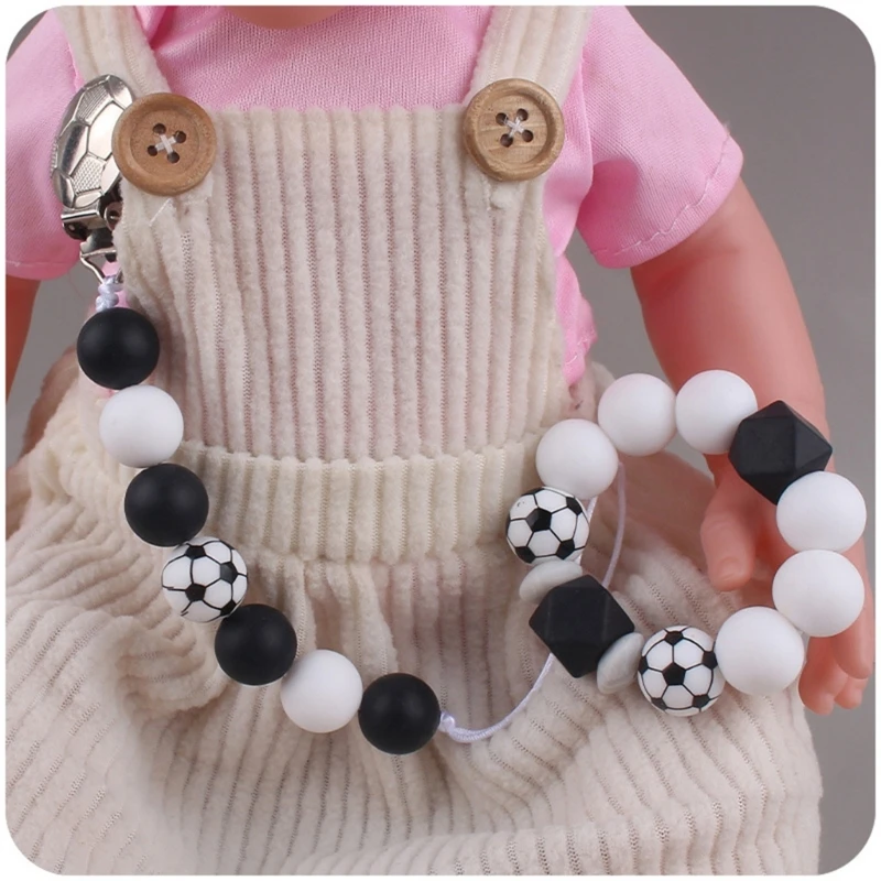 

Cartoon Teething Bracelet Bead Pacifier Clips Silicone Chewing Holder Newborn Soother Chains Nipple Holder for Babies A2UB