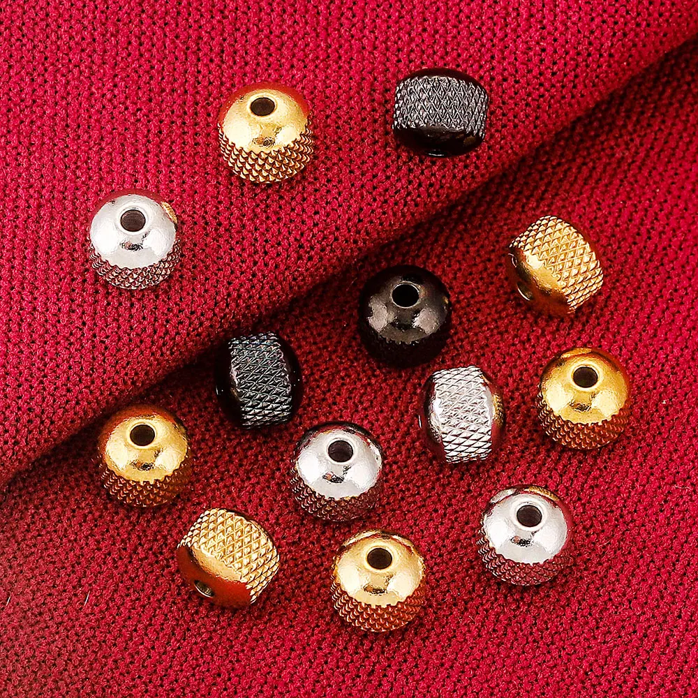 Бусины из нержавеющей стали Alisaya черные 6-8 мм 20 шт.