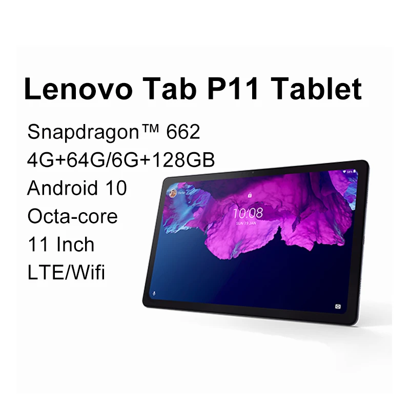 

Global Firmware Lenovo Xiaoxin Pad 11 inch LTE Verison 2K LCD Screen Snapdragon Octa Core 6GB RAM 128GB ROM Tablet Android 10