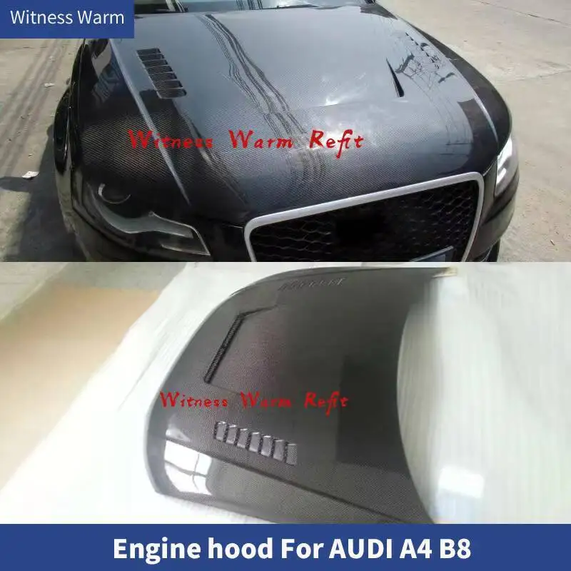 Фото Передние крышки капота двигателя из углеродного волокна для Audi A4 B8 09-12 №1
