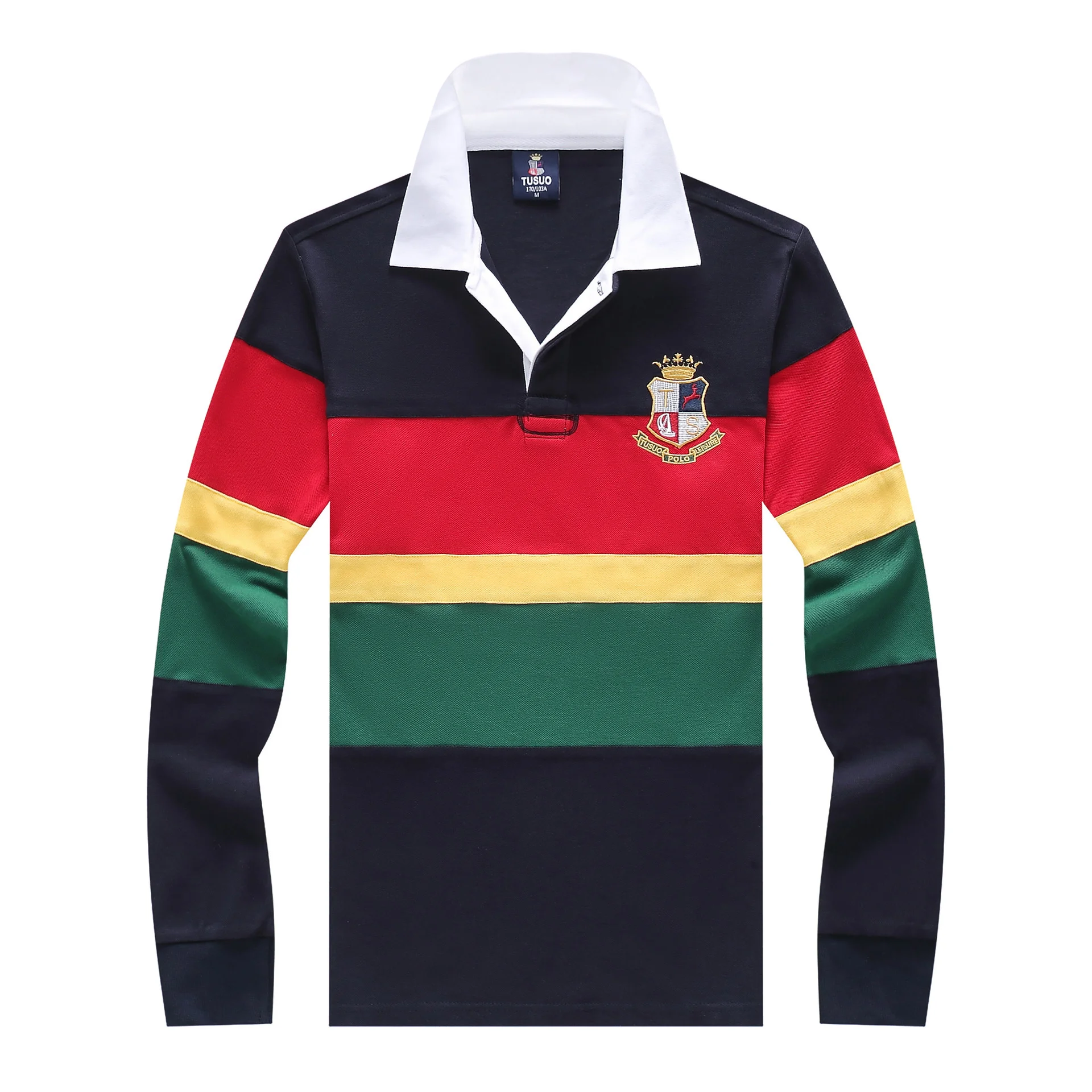 

Polo Shirts For Men Long Sleeve Cotton New Summer Fashion Casual Slim Fit High Quality Embroidery