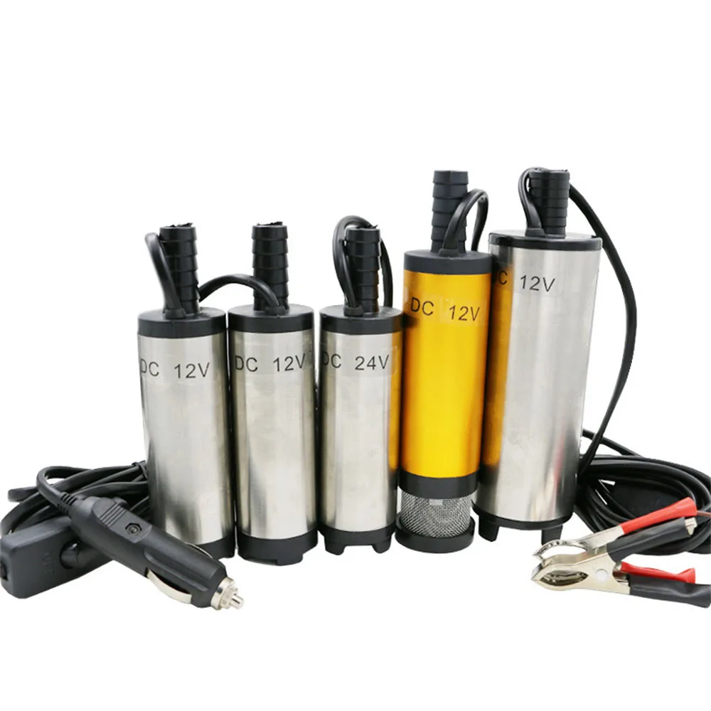 

Oil Pump DC 12V Mini Diameter 38MM Electric Water Oil Car Camping Submersible Transfer Pump Aluminium Alloy