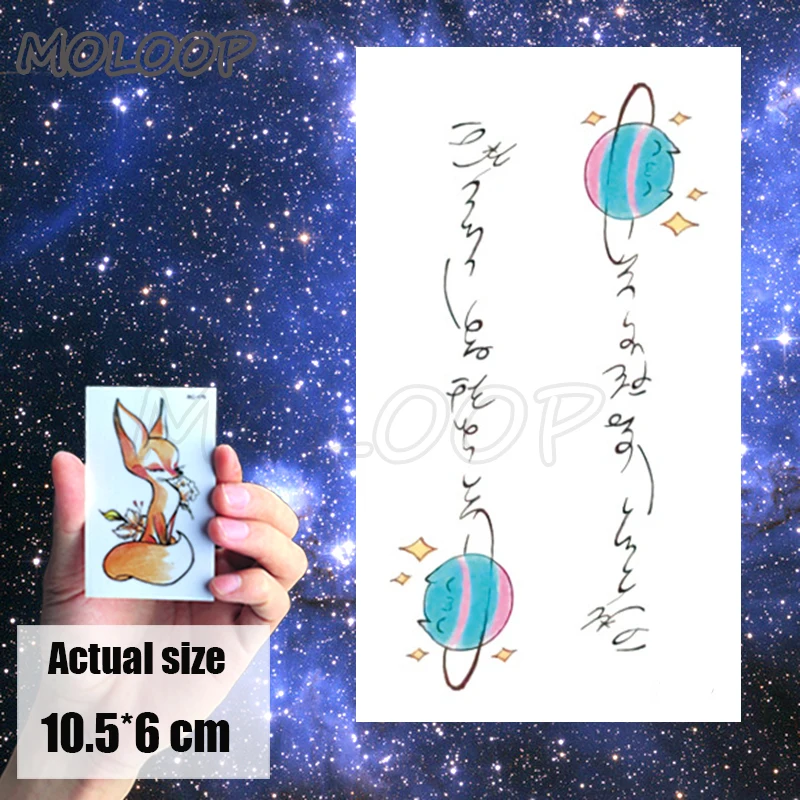 

Temporary Tattoos Sticker planet letter star Body Art Little Element hand Water Transfer waterproof Fake tatto for kid girl boy