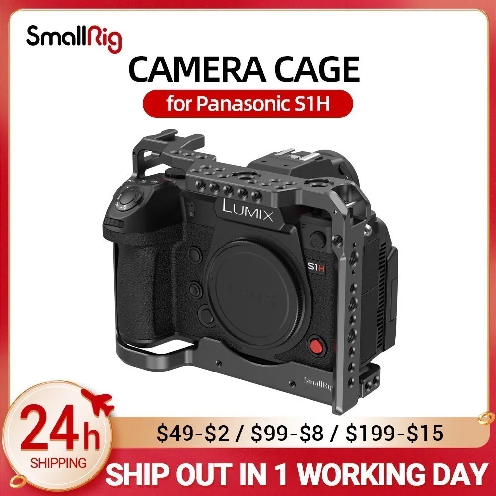 

SmallRig S1H Cage for Panasonic S1H Camera W/ Cold Shoe Mount & Nato Rail Fr EVF Mount Microphone DIY Option Video Shooting 2488