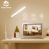 led desk lamp with clip bed reading night light touch learning light flexible gooseneck usb light rechargeable eye protection