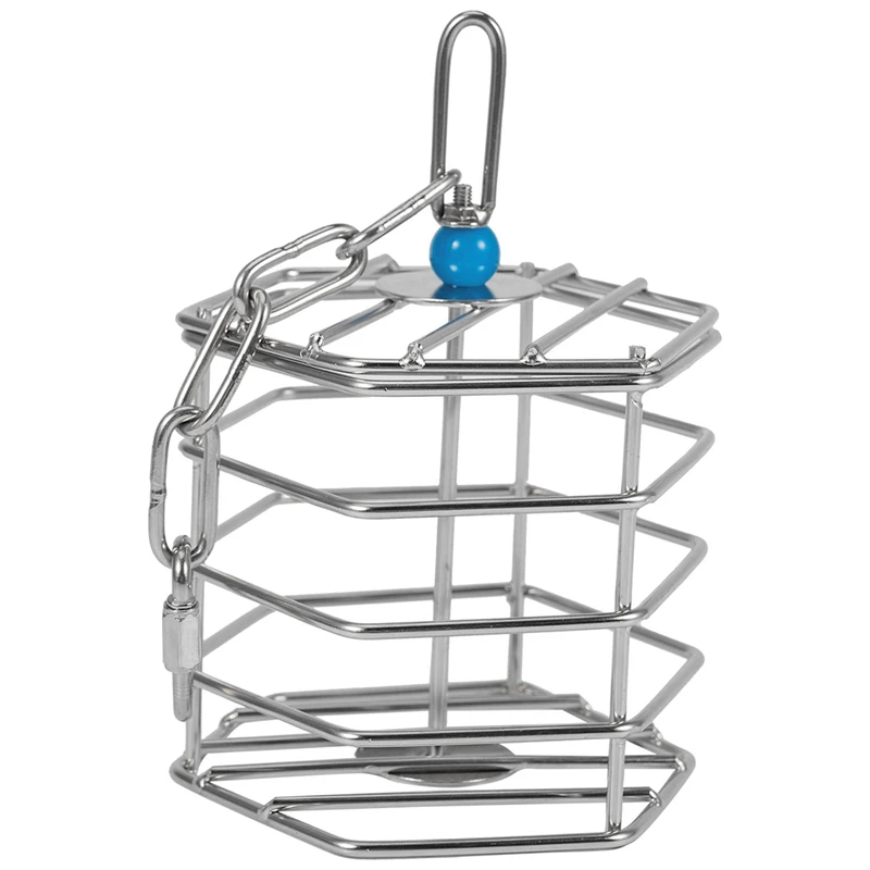 

2X Pet Bird Parrot Squirrel Bold Stainless Steel Food Hanging Cage Foraging Toys