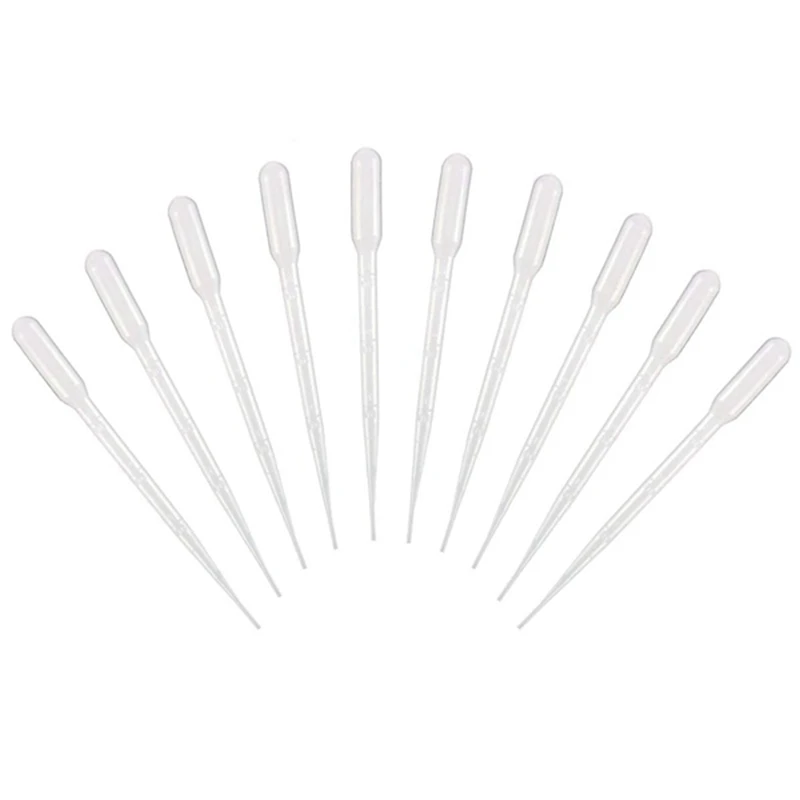 

500PCS 3Ml Transparent Plastic Pasteur Straws Disposable Plastic Graduated Straws Laboratory Supplies