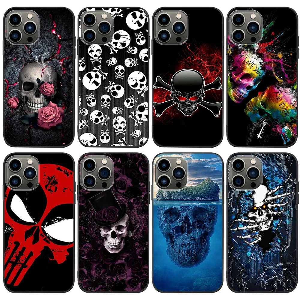 

Grim Reaper Skull Skeleton Phone Case for iPhone 14 13 12 11 Pro X Xs Max XR 7 8 Plus Shockproof Sketch Soft Silicon Cover