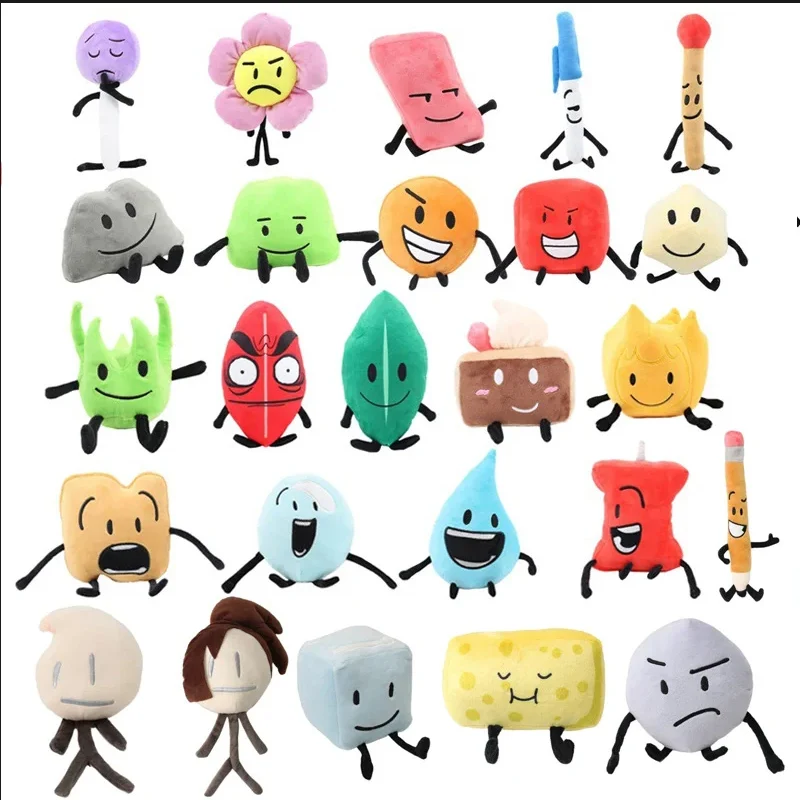 Battle for Dream Island Plush Toys BFDI Plushie Doll Cartoon Leaf Fire Flower Number Stuffed Figure Children Christmas Gift