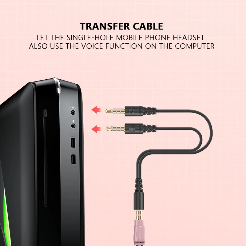 

Wired Earphones With Microphone Surround Sound Noise Cancelling Headphone Rgb Led Light Over-head Headsets For Pc Computer