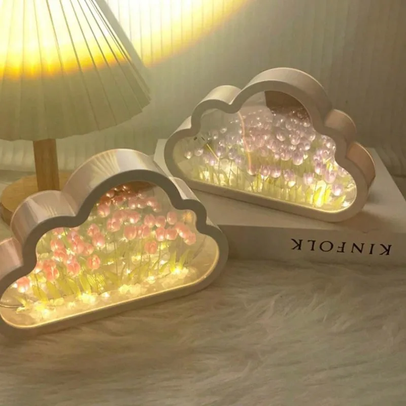 DIY Ручная Работа Тюльпа Облако Шпигун Ночник Наклейка Сторона Zee Ван Цветы