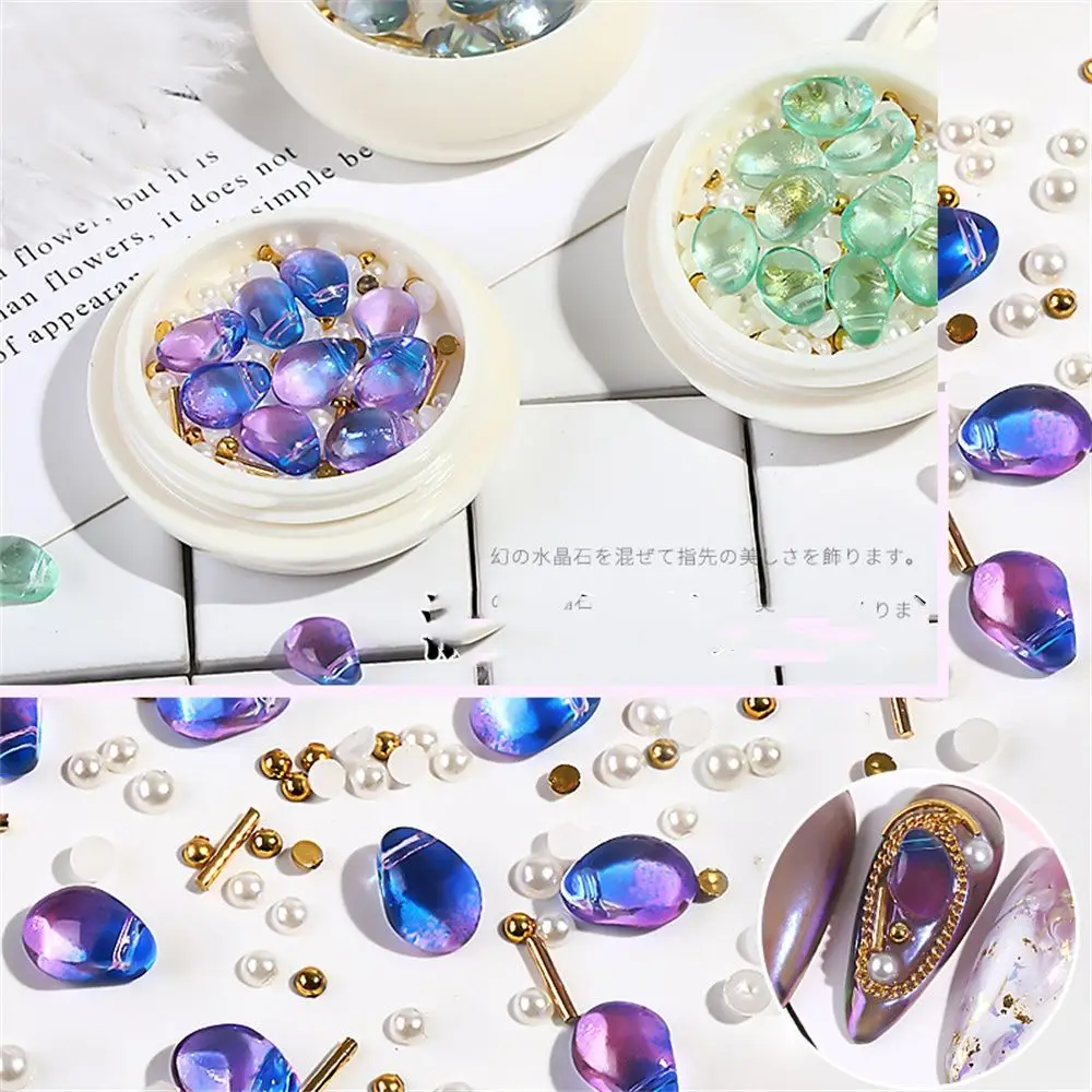

Mixed Size Elongated Colorful Water Dropped Nail Art Rhinestone Glass Stone DIY Tips Manicure Decor