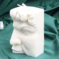 3d body art david face silicone mould greek statue sculpture half head lips mouth hercule candle molds for home decoration