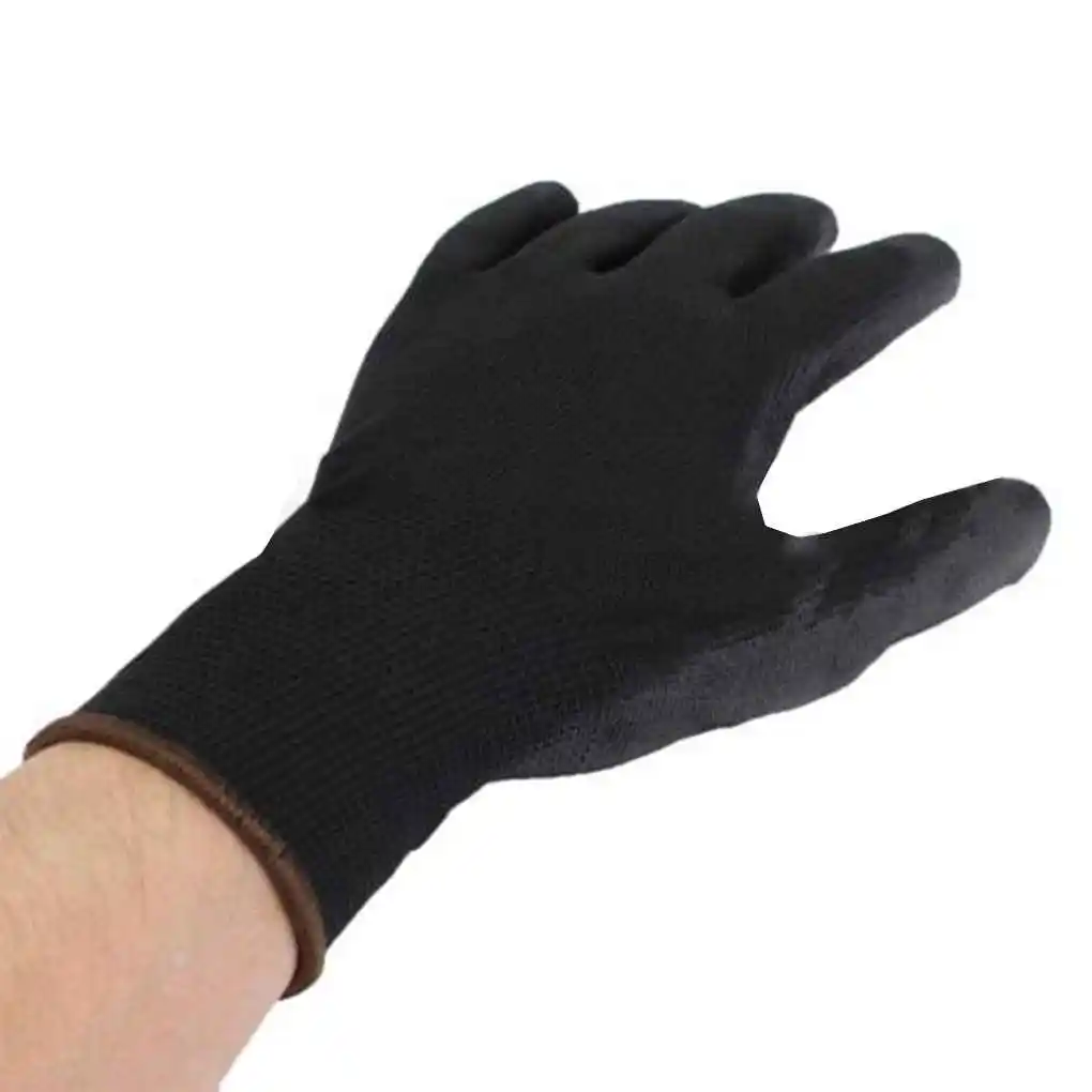 

PU Nylon Palm Coating Safety Gloves Anti Static Work Gloves Builder Grip Palm Protect Gloves
